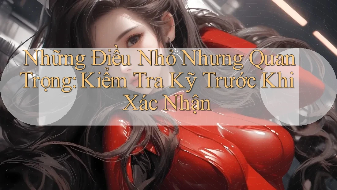 Những Điều Nhỏ Nhưng Quan Trọng: Kiểm Tra Kỹ Trước Khi Xác Nhận